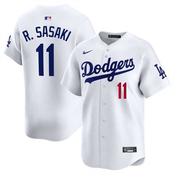 Men%27s Los Angeles Dodgers #11 Roki Sasaki White 2025 Home Limited Stitched Jersey Dzhi->los angeles dodgers->MLB Jersey
